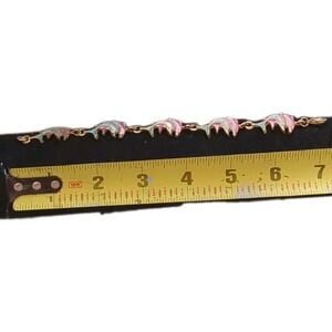 MADE IN THE USA GOLDEN BLUE AND PINK DOLPHINS FINE BRACELET